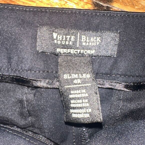 White House Black Market perfect form slim leg 4R slacks - Picture 2 of 3